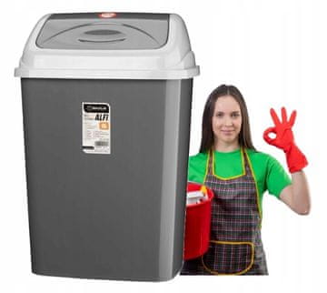 Galicja Nagibna kanta za otpad, plastična, siva, 16 l