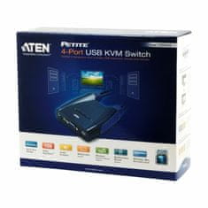 Aten KVM preklopnik 4x1 mini VGA/USB/AUDIO s kabelima CS64US