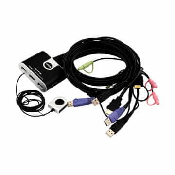 Aten KVM preklopnik 2x1 mini HDMI/USB/AUDIO s kabelima CS692