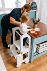 Furnitura 2V1 MONTESSORI STOLICA POMAGALO MOTIV VOZ-bijela