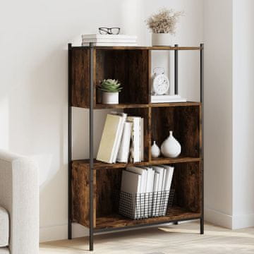 Vidaxl Polica, dimljeni hrast, 72x28x109 cm, materijal na bazi drva