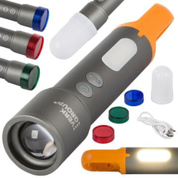 Verkgroup Vojno-taktička baterija. LED COB PM10-TG ručna lampa zoom