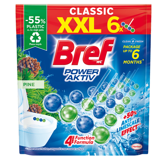 Bref Power Aktiv osvježivač za WC, bor, 6x50 g