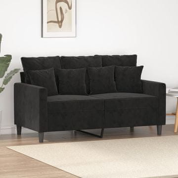 Vidaxl Dvosjed, crna, 120 cm, presvučena baršunom