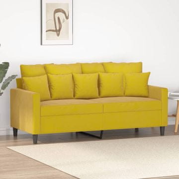 Vidaxl Dvosjed Kauč Žuti 140 cm Baršunasti Presvlaka