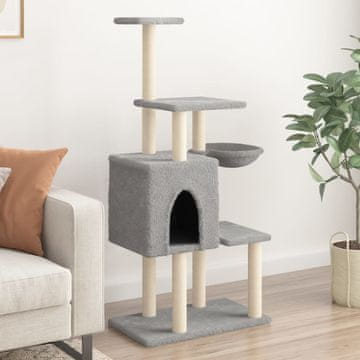 Vidaxl Grebalica za mačke sa sisal stupićima svijetlosiva 131 cm