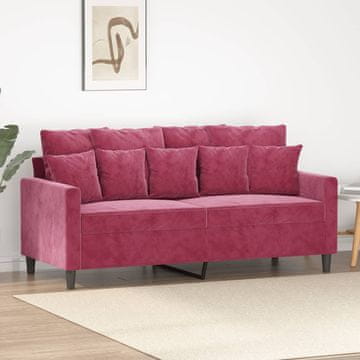 Vidaxl Dvosjed Kauč Vinsko Crvene 140 cm Presvučen Baršunom