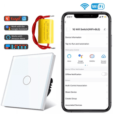 BOT Pametni dodirni prekidač za svjetlo WiFi ONE LS11 bijeli