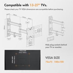 VonHaus zidni nosač za TV do 68,5 cm