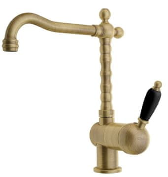 SAPHO KIRKÉ BLACK Slavina za sudoper s crnom ručkom, retro-bakreni završetak