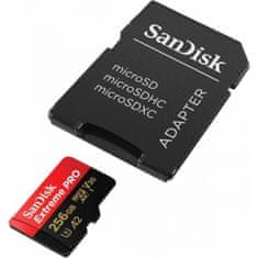 SanDisk Extreme PRO memorijska kartica, microSDXC, 256 GB + SD adapter