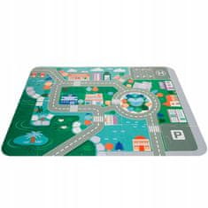 Netscroll Drvene kocke za slaganje 100 kom sa kantom i puzzlom podlogom, set za gradnju grada, BlockCity