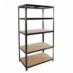 Linder Exclusiv Metalna polica 180x90x40 cm 5 polica Crna