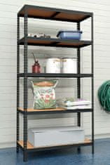 Linder Exclusiv Metalna polica 180x90x40 cm 5 polica Crna