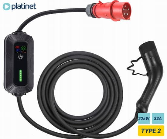 Platinet PPC32AT22 prijenosni EV električni punjač, ​​22kW + torba