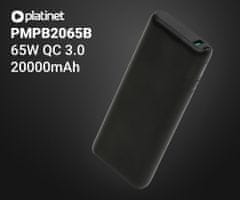 Platinet PMPB2065B powerbank baterija, 65 W, 20.000 mAh