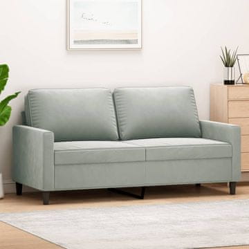 Vidaxl Dvosjed Sofa Svijetlo siva 140 cm Presvučena baršunom