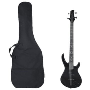 Vidaxl Bas gitara za početnike s torbom, crna, 4/4, 46"