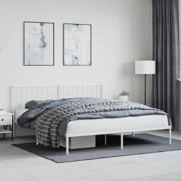 Vidaxl Metalni okvir kreveta s uzglavljem bijeli 183x213 cm