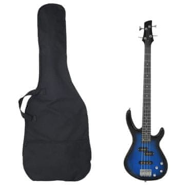Vidaxl Bas gitara za početnike s torbom, plava, 4/4, 46"
