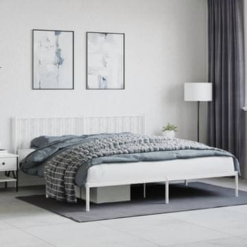 Vidaxl Metalni okvir kreveta s uzglavljem bijeli 193x203 cm