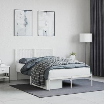 Vidaxl Metalni okvir kreveta s uzglavljem bijeli 120x200 cm