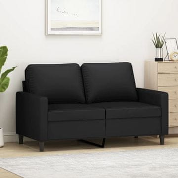 Vidaxl Dvosjed, crna, 120 cm, presvučena baršunom