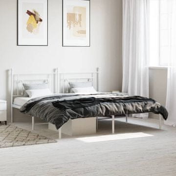 Vidaxl Metalni okvir kreveta s uzglavljem bijeli 183x213 cm