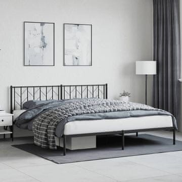 Vidaxl Metalni okvir kreveta s uzglavljem crni 193x203 cm
