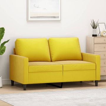 Vidaxl Dvosjed Kauč Žuti 120 cm Baršunasti Presvlaka