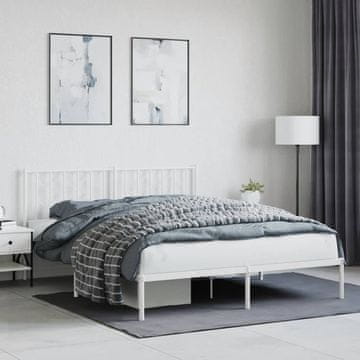 Vidaxl Metalni okvir kreveta s uzglavljem bijeli 160x200 cm
