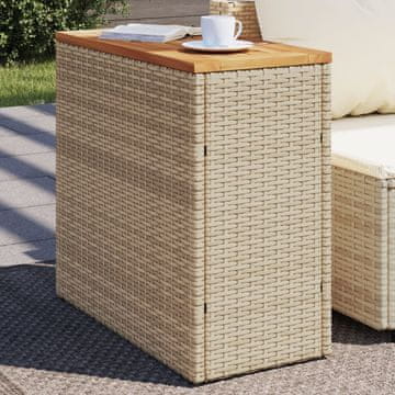 Vidaxl Vrtni stol s drvenom pločom bež boje 58x27,5x55 cm
