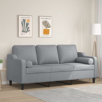 Vidaxl Trosjed s jastucima, svijetlosiva, 180 cm, tkanina