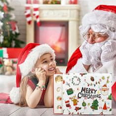 Netscroll Adventski kalendar s privjescima, 24-dijelni DIY božićni set za izradu narukvice, 2 narukvice i 22 božićna privjeska, idealan poklon za djecu i tinejdžere, CharmsGiftSet