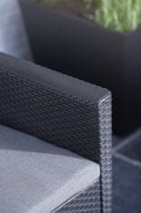 KETER Claire 3-Sjedna Sofa od Lijevane Plastike - Grafitno Siva