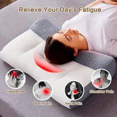 Netscroll 2x Ergonomski anatomski jastuk za spavanje, podrška vratu i leđima, udoban i prozračan, jastuk za bolji san, za sve položaje spavanja, ErgonomicPillow, upgrade