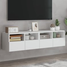 Vidaxl Zidni TV ormarići, 2 kom, bijeli, 60x30x30 cm