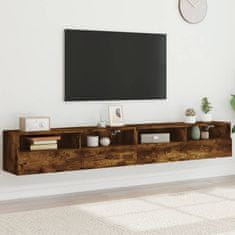 Vidaxl Zidni TV ormarići, 2 kom, dimljeni hrast, 100x30x30 cm