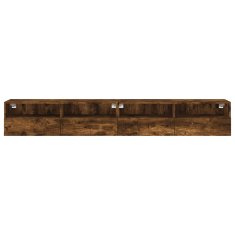 Vidaxl Zidni TV ormarići, 2 kom, dimljeni hrast, 100x30x30 cm
