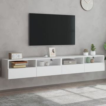 Vidaxl Zidni TV ormarići, 2 kom, bijeli, 100x30x30 cm