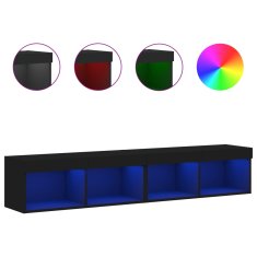 Vidaxl TV ormarići s LED svjetlima 2 kom crni 80x30x30 cm