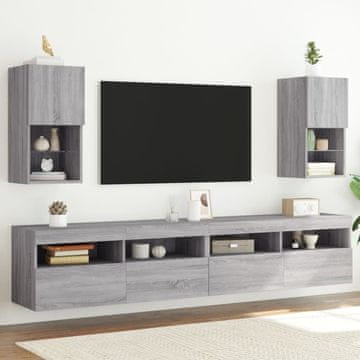 Vidaxl TV ormarići s LED rasvjetom, 2 kom. Sivi hrast Sonoma, 30,5x30x60 cm