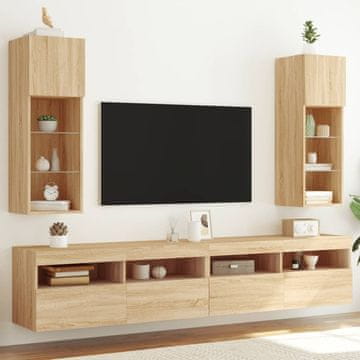 Vidaxl TV ormarići s LED rasvjetom, 2 kom, Sonoma hrast, 30,5 x 30 x 90 cm