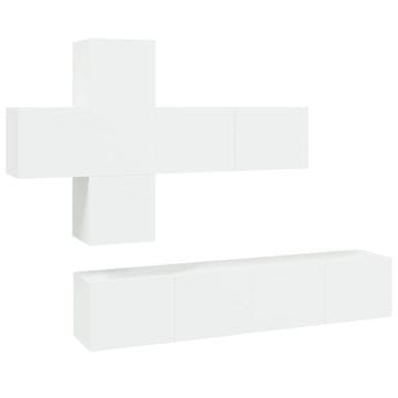 Vidaxl 7-dijelni set TV ormarića bijeli od konstruiranog drva