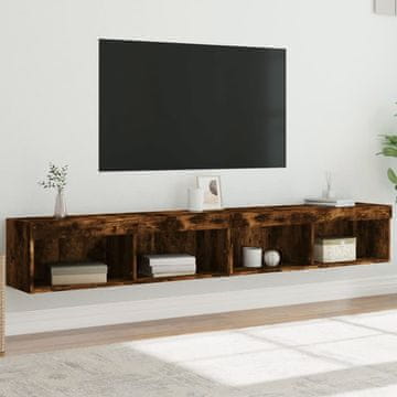 Vidaxl TV ormarići s LED rasvjetom, 2 kom, dimljeni hrast, 100x30x30 cm