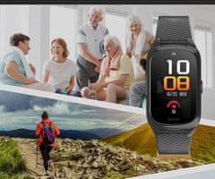 Forever SIVA ST-100 za starije osobe/dječji pametni sat, crni