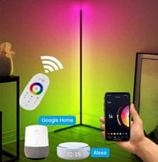 BOT Nordic pametna kutna LED podna lampa N2 140 cm WiFi RGB bijela