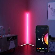 BOT Nordic pametna kutna LED podna lampa N2 140 cm WiFi RGB bijela