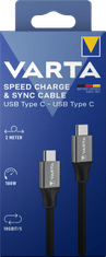 Varta Speed Charge & Sync kabel, USB-C, 2 m, crni (57936101111)