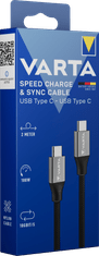 Varta Speed Charge & Sync kabel, USB-C, 2 m, crni (57936101111)